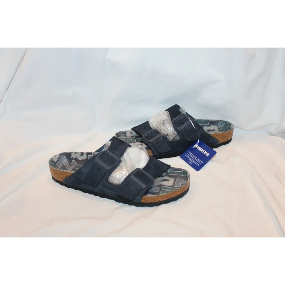 BIRKENSTOCK MEN'S ARIZONA BS VARSITY LEATHER SANDALS BLUE NEW US 9 EU 42 REG
